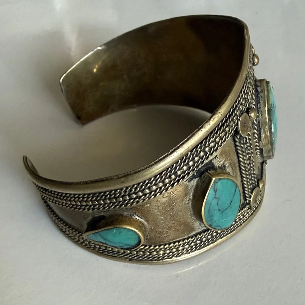 Afghan Kuchi Boho, Ethnic , Tribal Cuff Vintage Bracelet - Picture 2 of 8